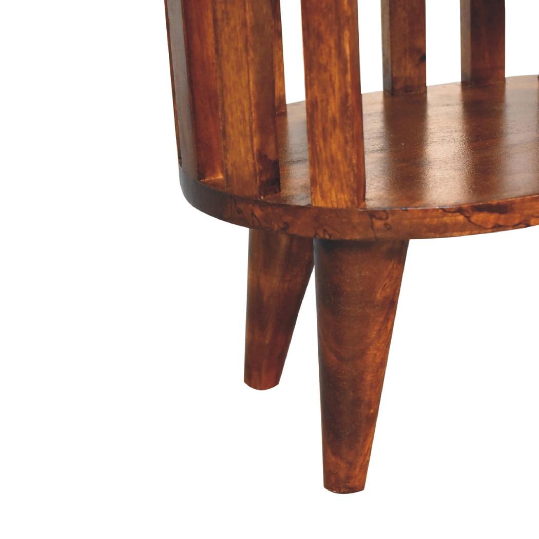 Ariella Double Shelf Chestnut Bedside | Solid Mango Wood | Double Open Shelf