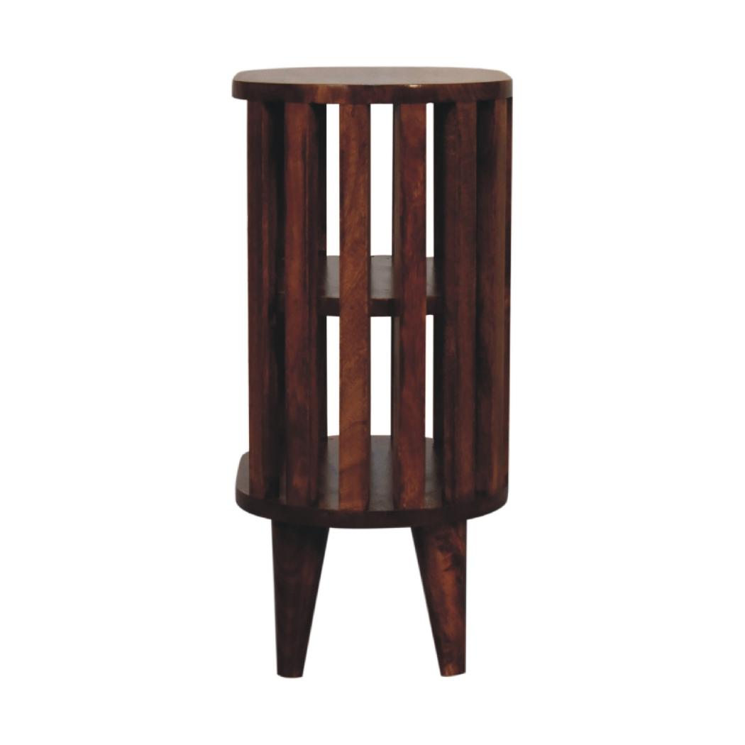Ariella Double Shelf Chestnut Bedside | Solid Mango Wood | Double Open Shelf