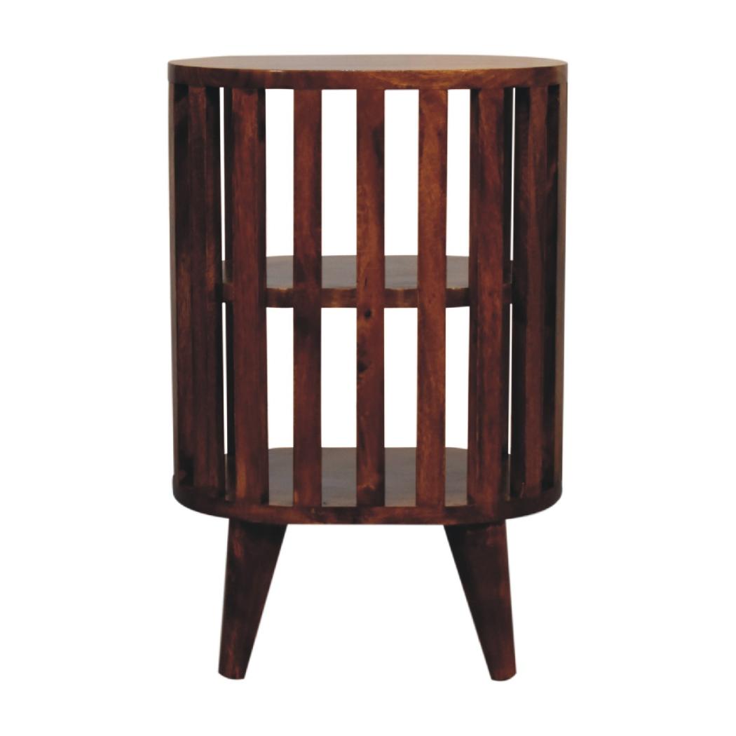 Ariella Double Shelf Chestnut Bedside | Solid Mango Wood | Double Open Shelf