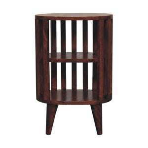 Ariella Double Shelf Chestnut Bedside | Solid Mango Wood | Double Open Shelf