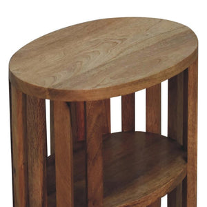 Ariella Double Shelf Oak-ish Bedside | Solid Wood | Open Storage