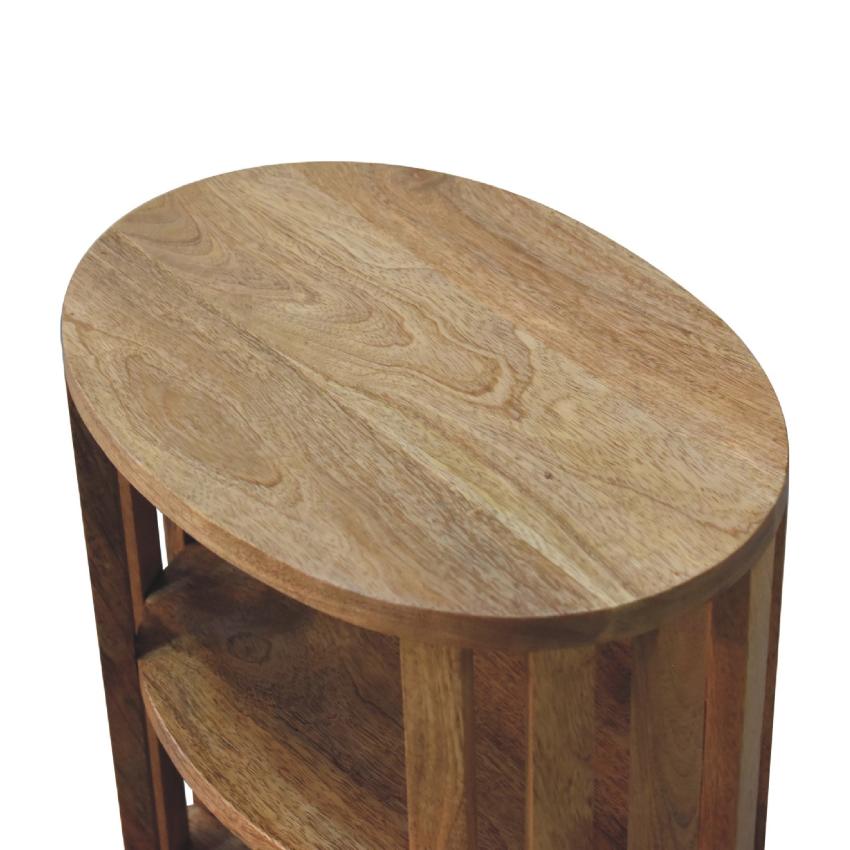 Ariella Double Shelf Oak-ish Bedside | Solid Wood | Open Storage