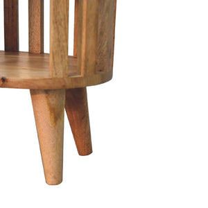 Ariella Double Shelf Oak-ish Bedside | Solid Wood | Open Storage
