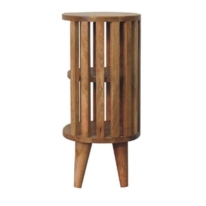 Ariella Double Shelf Oak-ish Bedside | Solid Wood | Open Storage