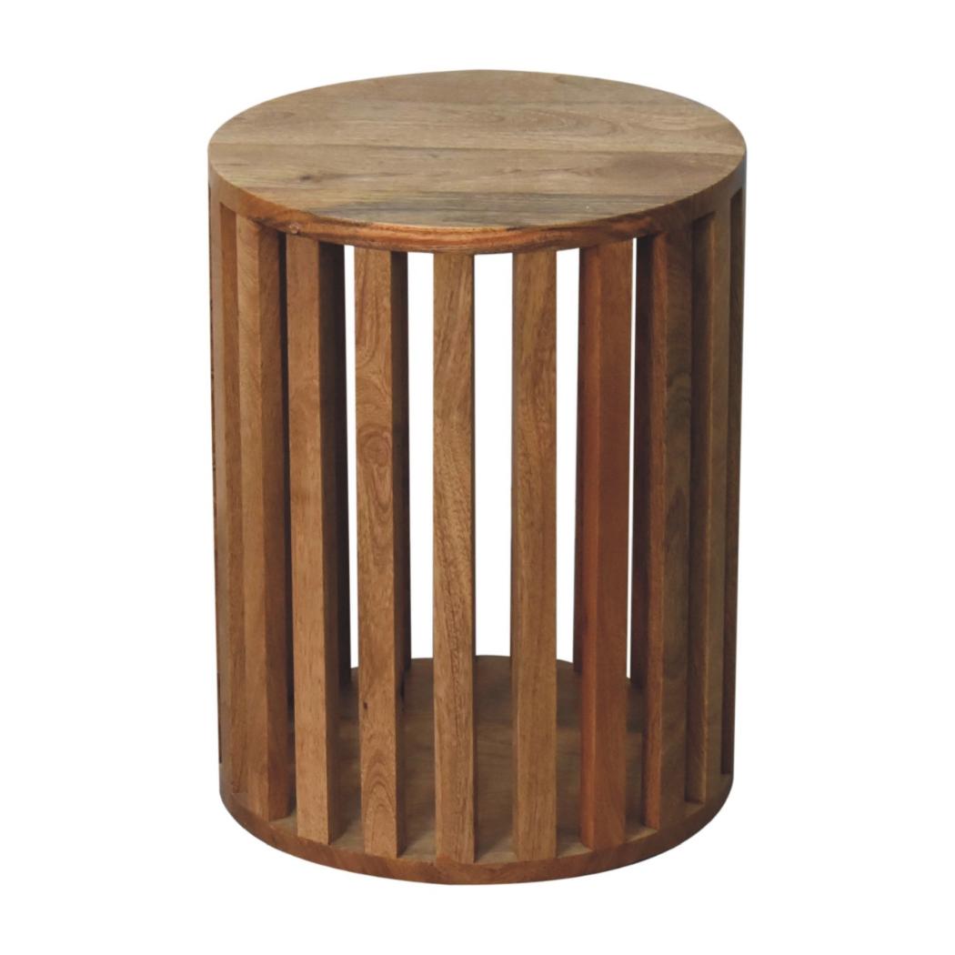 Ariella End Table | Solid Mango Wood | Natural Wood Finish | Artisan-Crafted Design