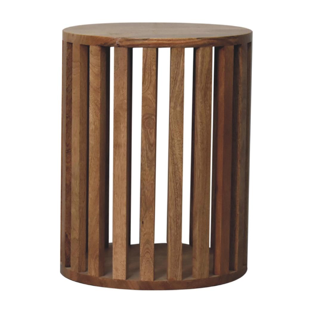 Ariella End Table | Solid Mango Wood | Natural Wood Finish | Artisan-Crafted Design