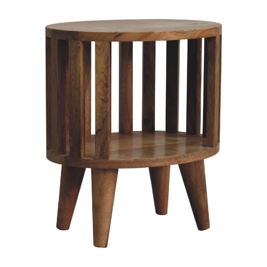 Ariella Single Shelf Bedside Table | Solid Wood | Open Storage