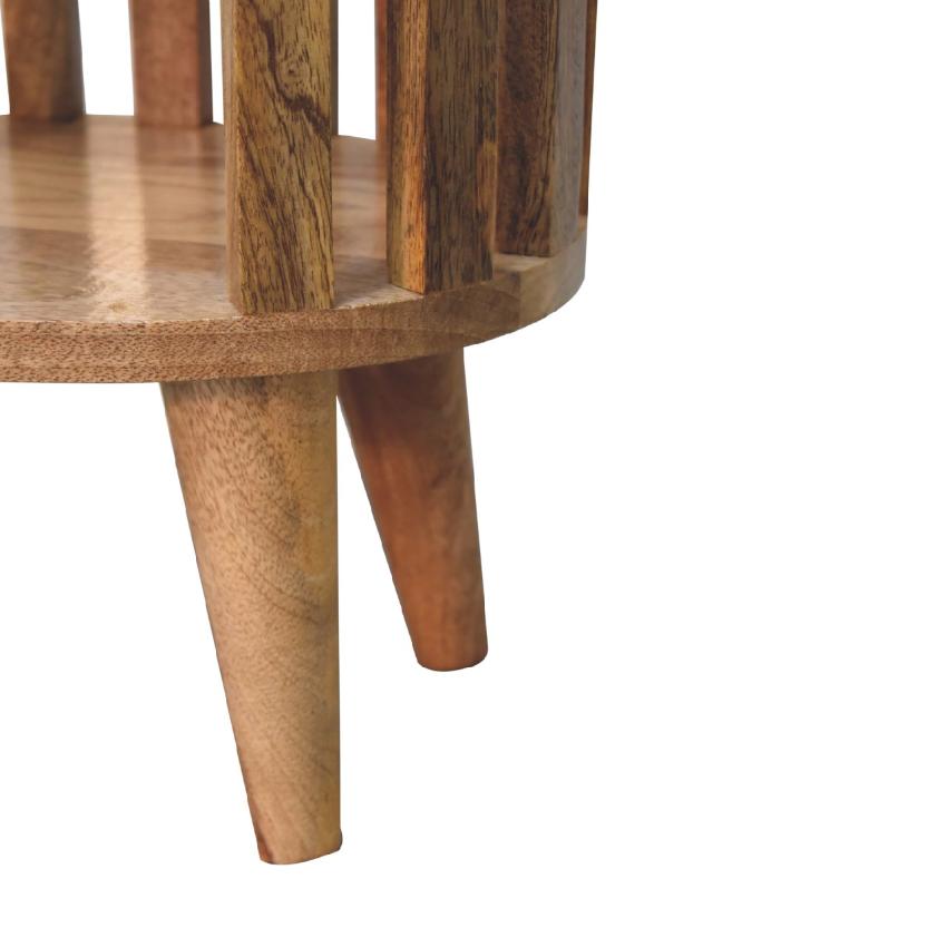 Ariella Single Shelf Bedside Table | Solid Wood | Open Storage