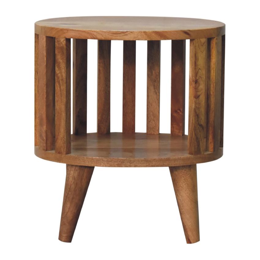 Ariella Single Shelf Bedside Table | Solid Wood | Open Storage