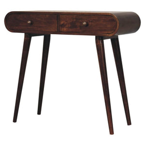 Arlo Console Table | Solid Mango Wood | California Walnut Finish | 2 Drawer Hallway Console Table
