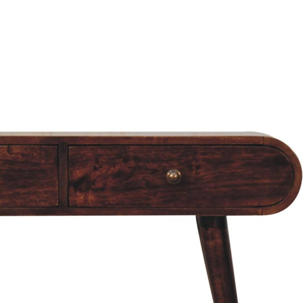 Arlo Console Table | Solid Mango Wood | California Walnut Finish | 2 Drawer Hallway Console Table