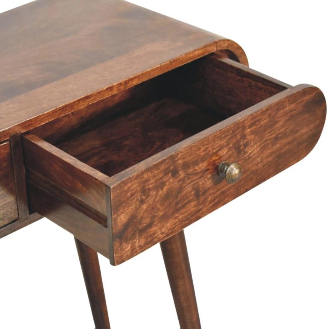 Arlo Console Table | Solid Mango Wood | California Walnut Finish | 2 Drawer Hallway Console Table