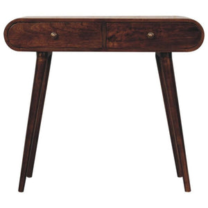 Arlo Console Table | Solid Mango Wood | California Walnut Finish | 2 Drawer Hallway Console Table