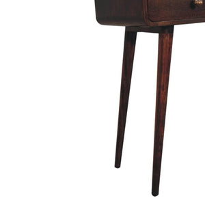 Arlo Curved Console Table | Solid Mango Wood | California Walnut Finish | 2 Drawer Hallway Console Table