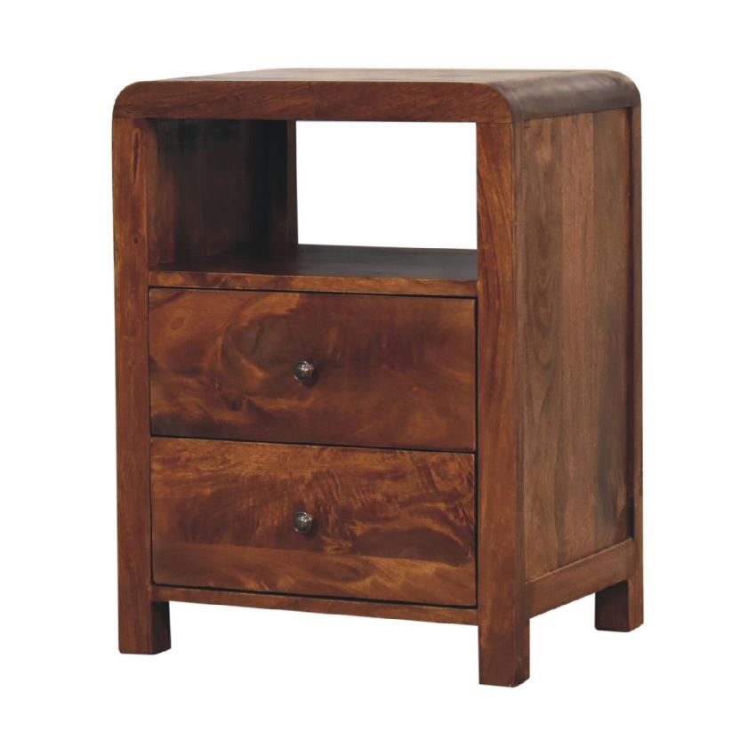 Aspen Bedside Table | Solid Mango Wood | Natural Bedroom Storage