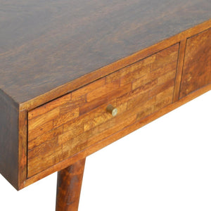 Assorted 3 Drawer Console Table | Solid Mango Wood | Chestnut Finish | Hallway Storage