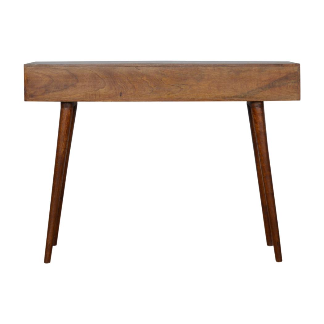 Assorted 3 Drawer Console Table | Solid Mango Wood | Chestnut Finish | Hallway Storage
