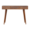 Assorted 3 Drawer Console Table | Solid Mango Wood | Chestnut Finish | Hallway Storage