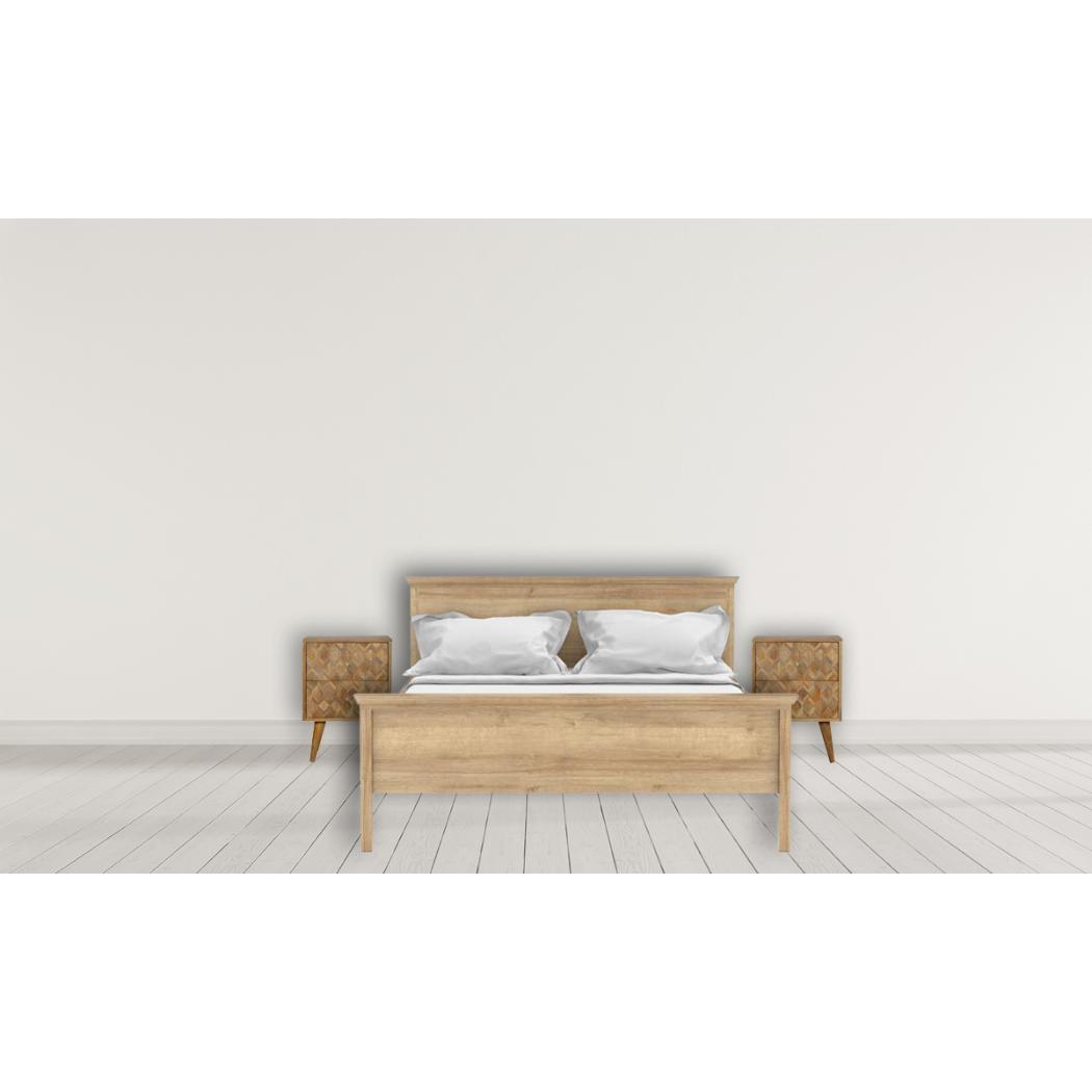 Assorted Bedside Table | Solid Mango Wood | Oak Finish | Artisan Bedroom Storage