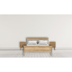 Assorted Bedside Table | Solid Mango Wood | Oak Finish | Artisan Bedroom Storage