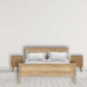 Assorted Bedside Table | Solid Mango Wood | Oak Finish | Artisan Bedroom Storage