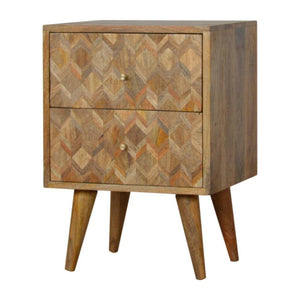 Assorted Bedside Table | Solid Mango Wood | Oak Finish | Artisan Bedroom Storage