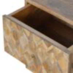Assorted Bedside Table | Solid Mango Wood | Oak Finish | Artisan Bedroom Storage