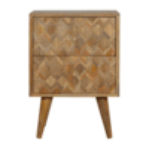 Assorted Bedside Table | Solid Mango Wood | Oak Finish | Artisan Bedroom Storage