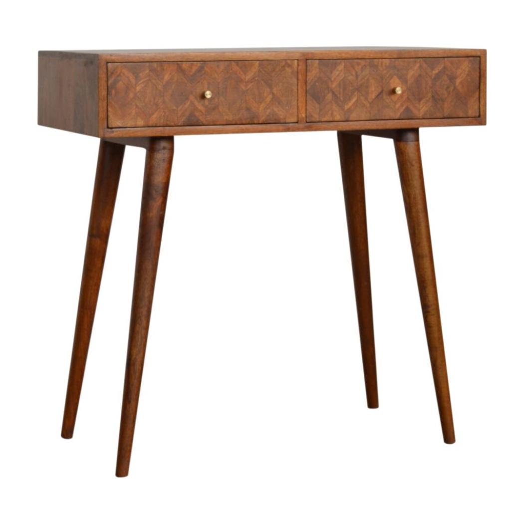 Assorted Console Table | Solid Mango Wood | Chestnut Finish | Artisan Hallway Furniture