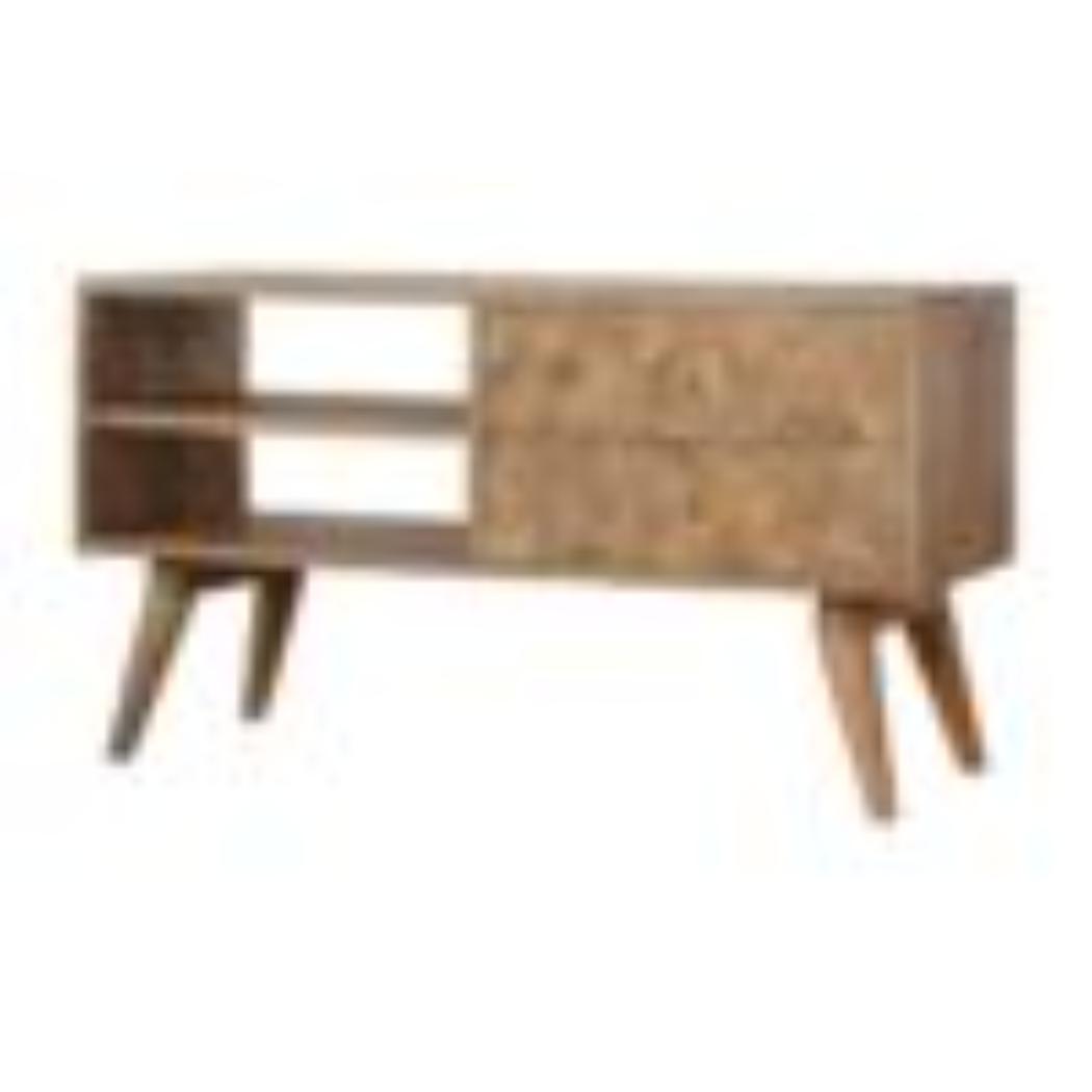 Assorted Oak-Inspired Media Unit | Mixed Timber Tones | Contemporary TV Storage