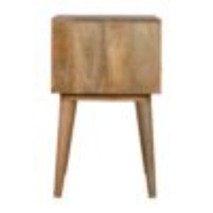 Assorted Open Slot Bedside Table | Solid Mango Wood | Oak Finish | Compact Nightstand