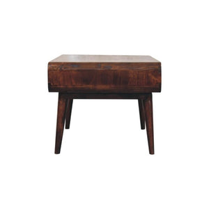 Aurelia Curved Coffee Table | Solid Mango Wood | California Walnut Finish | 2 Drawer Storage