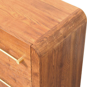 Aurelio Bedside Table | Solid Mango Wood | Tiger Oak Finish | 2 Drawer Nightstand