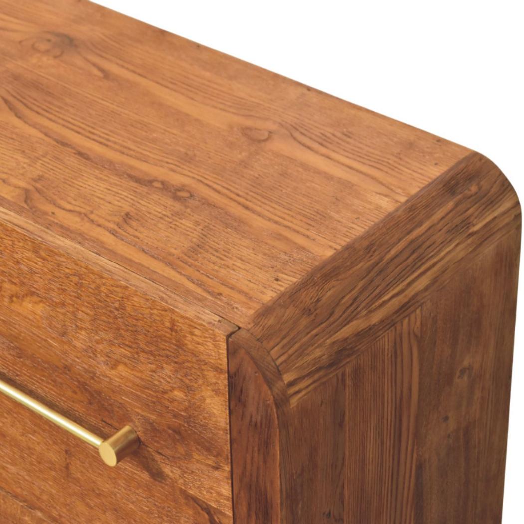 Aurelio Chest of Drawers | Solid Mango Wood | Tiger Oak Finish | 4 Drawer Storage Dresser