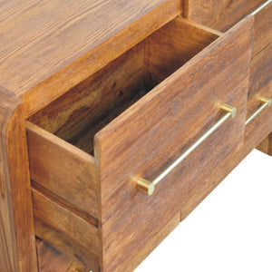 Aurelio Chest of Drawers | Solid Mango Wood | Tiger Oak Finish | 4 Drawer Storage Dresser