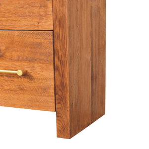 Aurelio Chest of Drawers | Solid Mango Wood | Tiger Oak Finish | 4 Drawer Storage Dresser