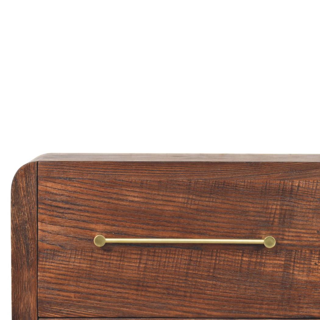 Aurelio Chest of Drawers | Solid Mango Wood | Smoked Oak Finish | 4 Drawer Storage Dresser