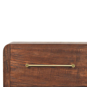 Aurelio Chest of Drawers | Solid Mango Wood | Smoked Oak Finish | 4 Drawer Storage Dresser