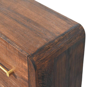 Aurelio Chest of Drawers | Solid Mango Wood | Smoked Oak Finish | 4 Drawer Storage Dresser
