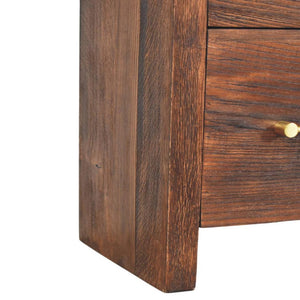 Aurelio Chest of Drawers | Solid Mango Wood | Smoked Oak Finish | 4 Drawer Storage Dresser
