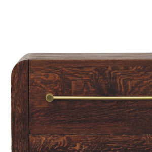 Aurelio Smoked Oak Bedside Table | Solid Mango Wood | Smoked Oak Finish | 2 Drawer Nightstand