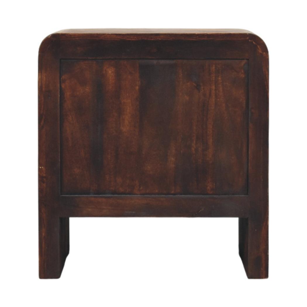 Aurelio Smoked Oak Bedside Table | Solid Mango Wood | Smoked Oak Finish | 2 Drawer Nightstand