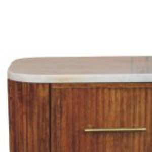 Aurora Marble Bedside Table | Solid Mango Wood | Stone Top