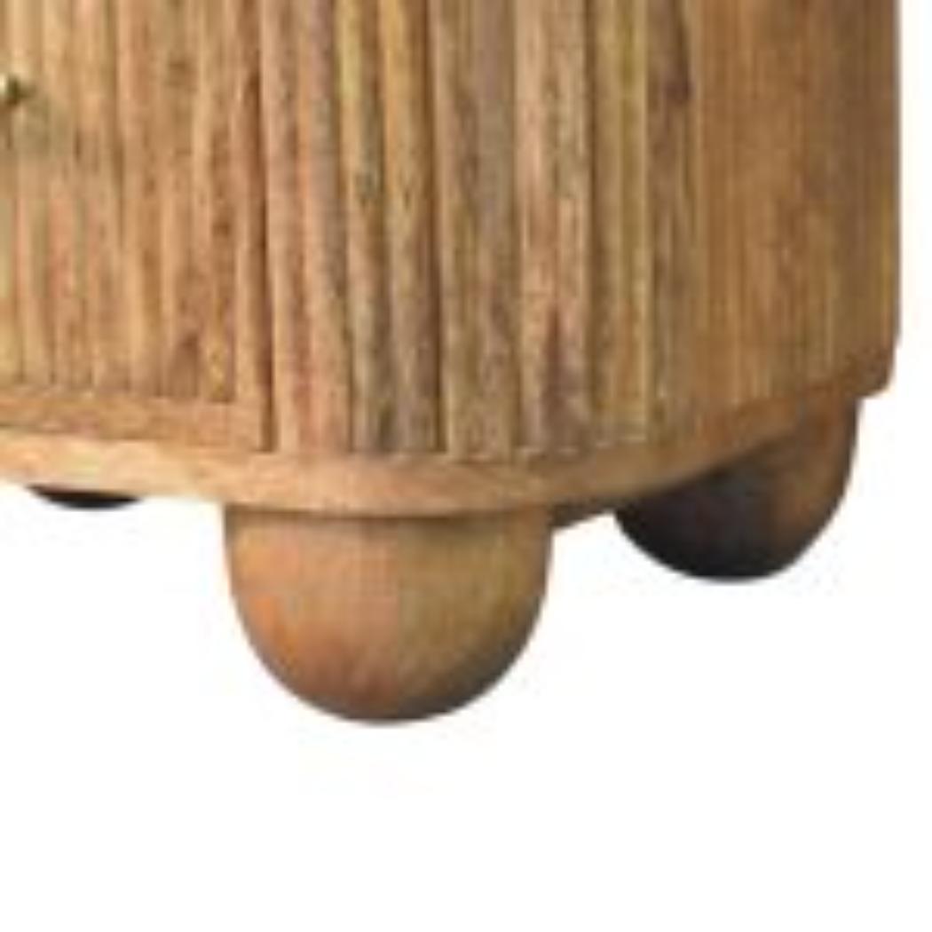 Aurora Marble Bedside Table | Solid Mango Wood | Stone Top