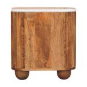 Aurora Marble Bedside Table | Solid Mango Wood | Stone Top