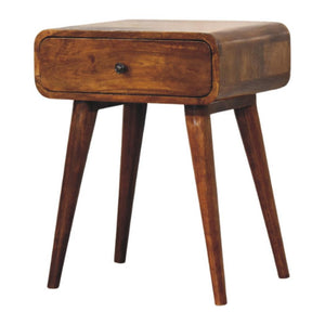 Avora Bedside Table | Solid Mango Wood | Chestnut Finish | 1 Drawer