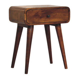 Avora Bedside Table | Solid Mango Wood | Chestnut Finish | 1 Drawer