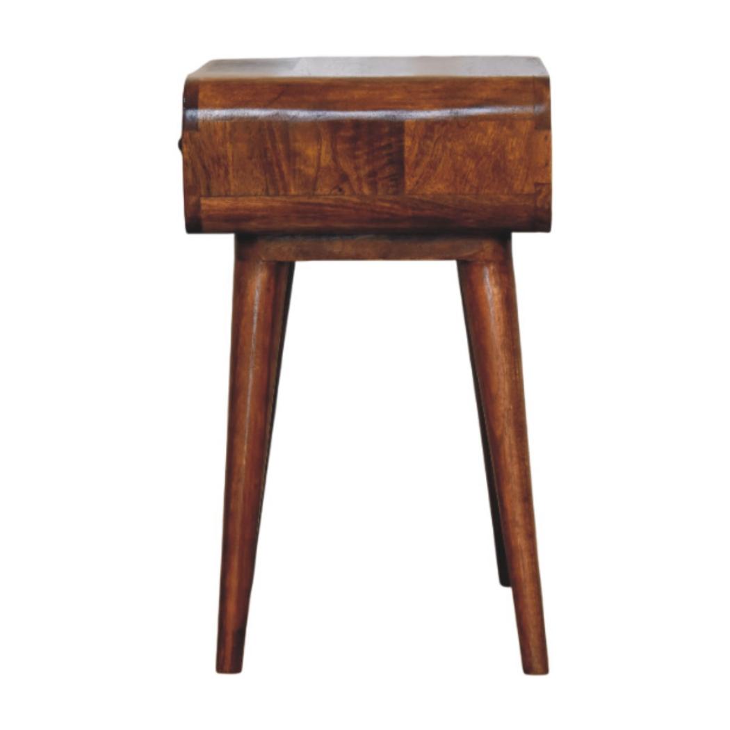 Avora Bedside Table | Solid Mango Wood | Chestnut Finish | 1 Drawer