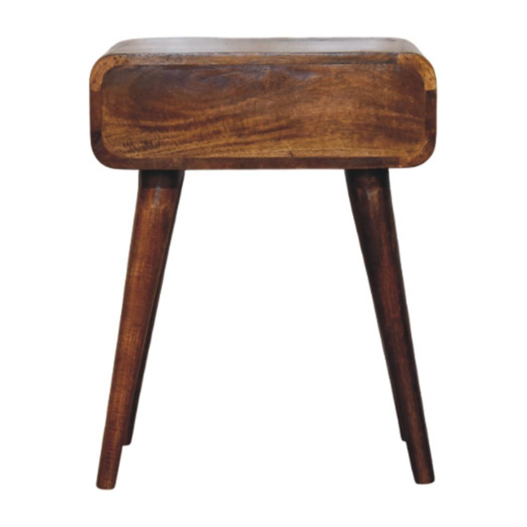 Avora Bedside Table | Solid Mango Wood | Chestnut Finish | 1 Drawer