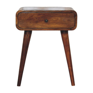 Avora Bedside Table | Solid Mango Wood | Chestnut Finish | 1 Drawer